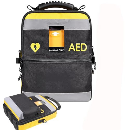 Borsa for defibrillatore DAE, custodia for defibrillatore, borsa portatile for riporre il DAE, contenitore for strumenti di emergenza con spallacci regolabili e strisce riflettenti, for casa, ufficio,