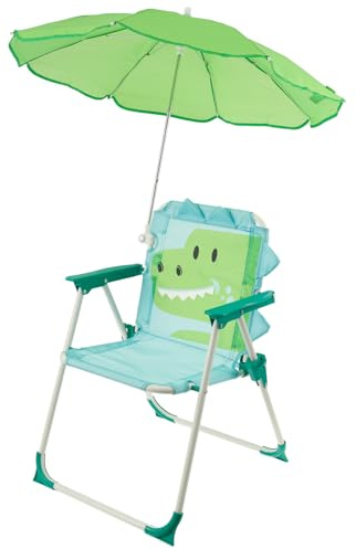 Alongen Kinder Gartenstühle Kids Beach Stuhl mit Sonnenschirm Tragbare Klappstühle Parasol Kindercampingstuhl mit Regenschirm Leichter Strandstuhl für Park Garden Trips Outdoor Terrasse(Blau)