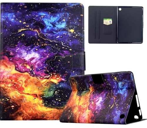 Mldjomid Hülle Kompatibel mit Amazon 8 Kindle Fire HD 8 (12./10. Generation 2022/2020) Tablette Schutzhülle PU Leder Multi-Winkel Folio mit Auto Schlaf/Wach Flip Tablet Case, Sternwolke