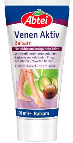 Abtei Veins Active Balm - Active Ingredient Combination with Horse Chestnut - Cooling Care for Tired, Heavy Legs - Cools, Revitalises and Relieves - 100 ml