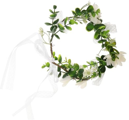 PartyKindom Blumenkrone für Damen mit Blättern Blumenstirnband für Hochzeiten Partys und Urlaub Haarblumenkranz Rosenblüten-haarband Accessoire für Teepartys