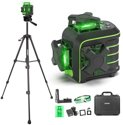 Huepar Nivel Láser Anticaída 150cm Autonivelante 3x360°,Maletín Rígido