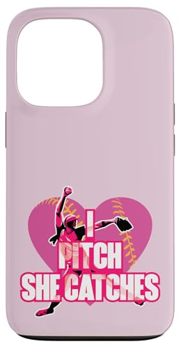 I Pitch She Catches Pichet de Softball Assorti Coque pour iPhone 13 Pro