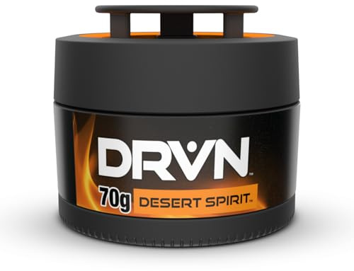 DRVN Désodorisant Voiture Boite Gel, Pack de 6, Desert Spirit, Agrumes & | Épices Puissants, Parfum Longue Durée 30 Jours, Gel pour Tableau de Bord, Parfait Pour Voiture, SUV, Camion & Fourgon