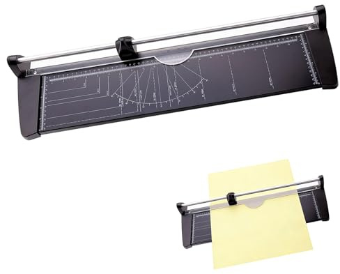 CISSIYOG Papierschneider,A2 Bastelpapierschneider,10 Blatt Schneidleistung | mit verschiebbarem Schneidkopf und präziser Skalierung für Bastelpapier, Etiketten, Fotos und Karton