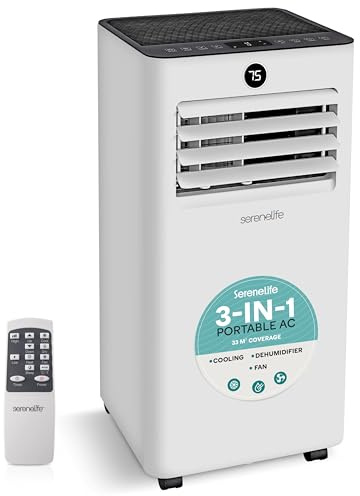 SereneLife Portable Air Conditioner 7000 BTU - WiFi Air Conditioning Unit with Dehumidifier & Fan, Quiet Energy Efficient AC, 24H Timer & Window Kit Included, for Home, Bedroom & Office