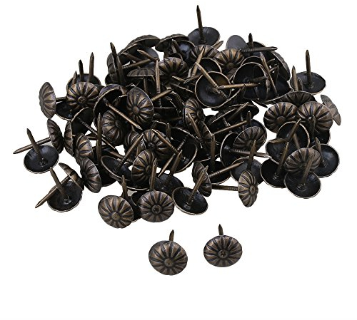 RDEXP Eisen 11 x 16 mm antik Daisy Deko Polsternägel Nieten 100 Stück