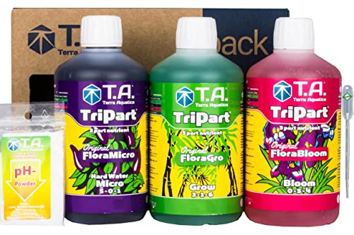 Weedness GHE Dünger Tripak Flora Starter Set Basic 3-teilig Advanced – Grow Tomaten Naturdünger NPK Orchideen Palmen Bio Gemüse Bonsai Organischer