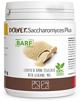 Dolfos - Dolvet Saccharomyces Plus BARF cani gatti. Difese immunitarie, pelo pelle. 300gr