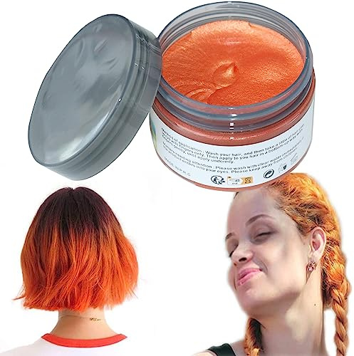 Hårfärg vax naturlig matta frisyr hårvax för fest cosplay, halloween (orange)