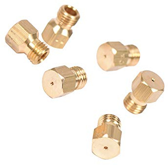 Set mit 6 x Universal-Gasstrahldüsen für LPG-Propangasbrenner – Gewinde M6 x 0,75