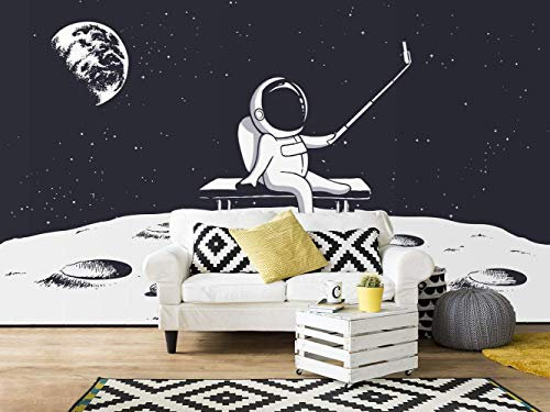 Oedim Fotomural Infantil Vinilo para Pared Astronauta en la Luna | Mural | Fotomural Infantil Vinilo Decorativo |500 x 300 cm | Decoración comedores, Salones, Habitaciones
