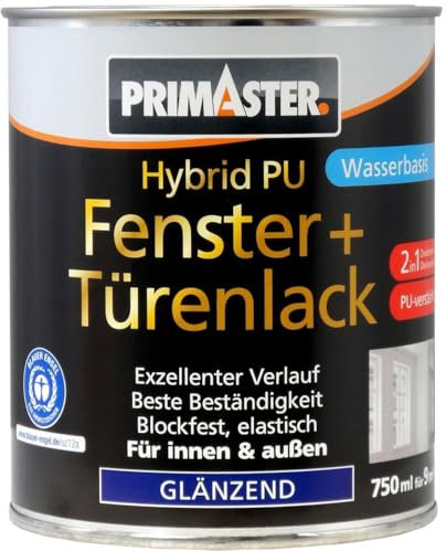 Primaster Hybrid-PU Fenster- u. Türenlack 750ml Weiß Glänzend Holz & Metall
