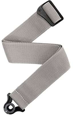 D'Addario Auto Lock Gitarrengurt Polypro Silber | Auto Lock Gitarrengurte sichern vorhandene Gurtpins, lassen sich schnell montieren und bieten festen, bequemen Halt.
