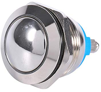 Interruptor de botón de 12 V, interruptor de botón de metal impermeable para automóvil de 19 mm Interruptor momentáneo para interruptor de automóvil, interruptor de bocina, interruptor de apagado, luc