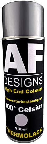 Alex Flittner Designs Thermolack Spray Spraydose Ofenlack Auspufflack Hitzebeständig 800 °C silber 400ml Schützt Motor und Auspuff vor Rost