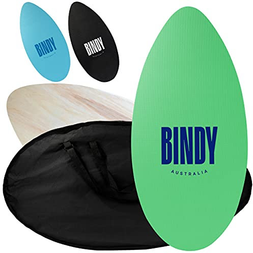 BINDY Australia Skimboard per bambini da spiaggia con borsa da viaggio – 104,1 cm per principianti a intermedio – Skim board da spiaggia per bambini – Tavola da spiaggia per bambini – Tavola in legno
