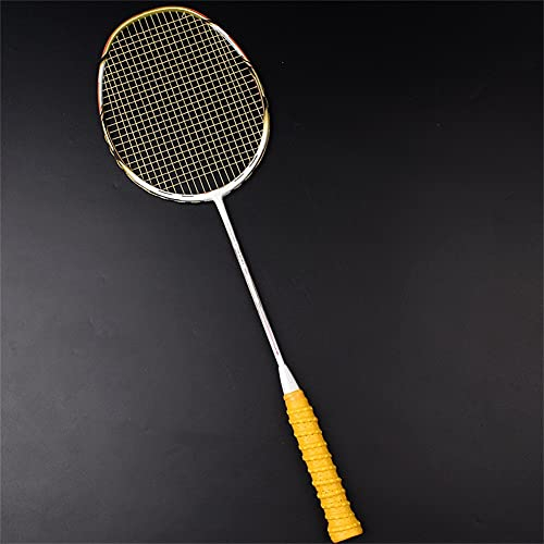 XJST Qualität Badmintonschläger, Kohlefaserverbund, Paar 2 Schläger, Leichter Und Robust, Mit Tragetasche, Für Anfänger Und Fortgeschrittene Spieler,Gelb