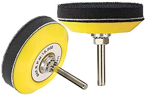 Gasea 2 Packs 3-Inch Hook and Loop Sanding Backing Pad with 1 Soft Foam Layer Buffering Pad and 1/4 Inch Shank Adapter Polishing Tool Kit for Drill Air Die Grinder Sander Grinding Rotary Tool