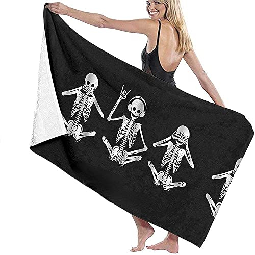 JXSMYT Skull Strandtuch,Strandtücher Groß,Halloween Totenkopf Handtücher, Ideal Als Strandtuch,Reisetuch,Saunatuch,Badetuch (KUL04,100x200cm)