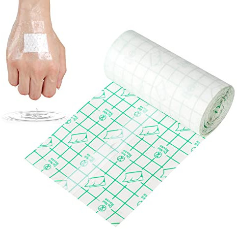 Ysimple 10cm*5m Vendaje Transparente Impermeable,Vendaje para Tatuajes,Transparente Cinta Adhesiva Médica,Cinta Adhesiva Heridas Vendaje,para Anti-Alérgica,Tatuajes,Deportes,Natación,Ducha