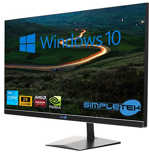 SIMPLETEK - All in One i3 10ª Gen AiO 27 2K Windows 10 Pro 32GB RAM SSD 2TB con GPU GTX1650 4GB WiFi6 + BT 5.2 + Webcam | Ideal para edición/juegos