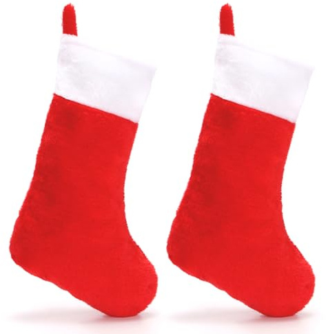 EODKSE Weihnachtsstrümpfe in 1 Doppelpack- perfekt für Nikolaus und Weihnachten! Zum Aufhängen und Befüllen, Machen Sie Ihren Lieben eine Freude!
