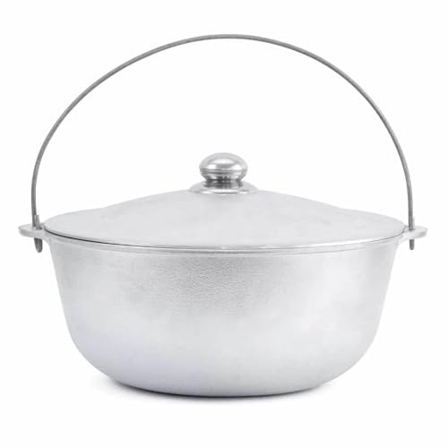 Kazan aluminio 10 L Kazan aluminio fundido a presión con soporte y tapa hervidor Asia olla estofada Tatarsky