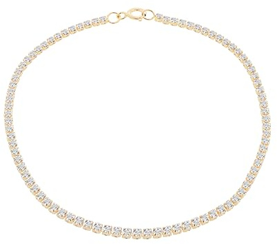 CARISSIMA Damen-Tennisarmband aus 9-karätigem Gelbgold mit CZ, 2 mm, 19 cm