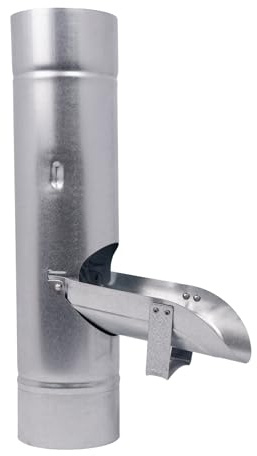 Baumeister.tech Regenrohrklappe mit Sieb für Fallrohr DN 87 Fallrohrklappe Verzinkt Regenwasserklappe Dichtheit und effizienter Betrieb des Rinnensystems für Dachrinnengröße 87 mm Nennweite