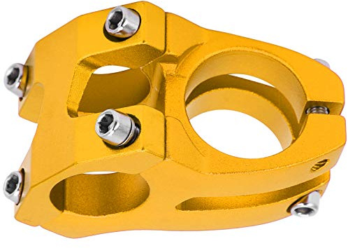 Gavigain Tige de Vélo 25.4x35MM, Rehausse de Tige Courte pour Guidon de Vélo, Tige Creuse en Alliage d'Aluminium (Or)