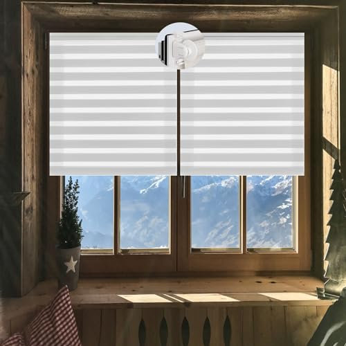 Seitenzugrollo ohne Bohren 30 x 150 cm Einfache Installation, Sonnenschutz Rollo Seitenzugrollo inklusive Montagematerial für Tür & Fenster, Weiß