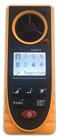 Anémomètres 8in1 Digital LCD anémomètre de la pression barométrique Humidité Altitude de l'altitude de l'altitude Température Température Vent Chill Dew Point Ventiler Mesurer avec précision la vitess