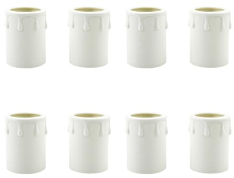 Gad2go 8 Pieces Candle Drip Sleeves 44x60mm Candle Light Cover Sleeves Plastic Candle Socket Cover for Chandelier Lamp Wall Light Holiday Decoration