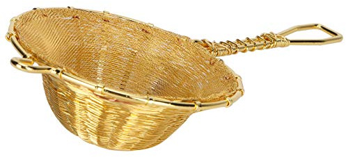 Infuseur à thé en Cuivre, Boule à thé, Filtre à Passoire, Cuillère en Cuivre Pur, Réutilisable, Filtre à Feuilles Mobiles pour la Maison, le Bureau, doré Vintage
