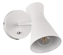 lightling Wandlampe Eduard, Wandspot Strahler, mit Schalter, schwenkbar, IP20 Indoor, exkl. 1 x E27 max. 10W, Höhe 16 cm, Breite 11 cm, Metall, weiß