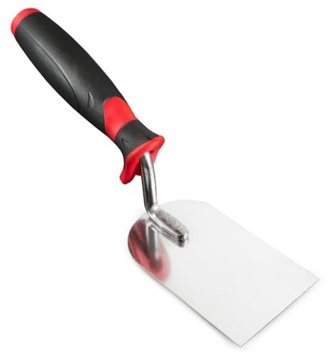 Stukkateurspachtel 60 mm Edelstahl Stukkateurkelle Putzkelle Maurerkelle mit Softgriff (60 x 100mm)