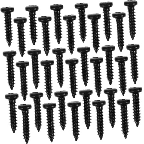 Gitarrenstimmwirbelschrauben 50 Stück, Schwarze Eisen Schrauben | Akustikgitarre und Bass, Befestigung der Stimmmechanik, Inklusive Schrauben