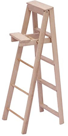 ibasenice Miniature Wooden Ladder Adornment for Dollhouses Photography Prop Accessory for Miniature Gardens and Scene Layouts