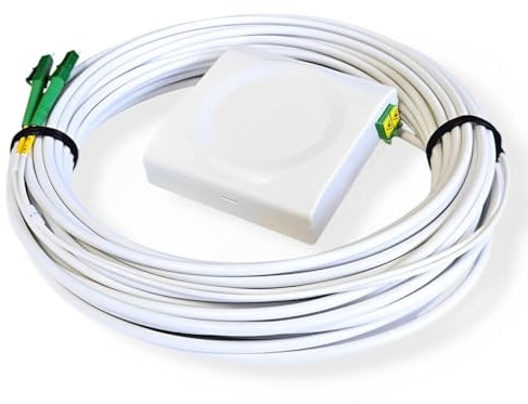 Elfcam - Kit FTTH da 10 m - Cavo in fibra ottica preconfezionato con scatola di giunzione, cavo patch LC/APC, OS2, diametro 3,0 mm, 9/125 μm, LSZH, fibra ottica FTTH, G.657.A2. (10 metri)