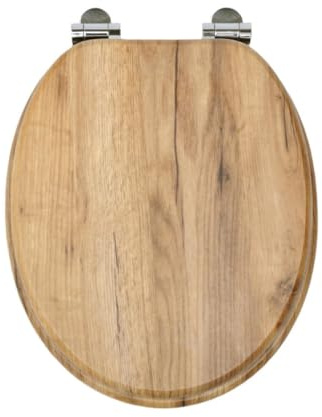 SAINOS MDF-Toilettensitz mit Soft-Close-Mechanismus, O-förmiger Toilettensitz mit verstellbaren Scharnieren aus Zinklegierung Verhindert Rostbildung, 180kg Tragkraft Ergonomisches Design