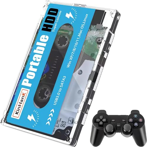 Kinhank SVP Game Disque Dur Externe Portable 500 Go HDD Intégré avec +111 000 Jeux, Batterie 33 avec Plus de 80 Emulateurs Classiques et AAA, Supporte Windows et MacOS