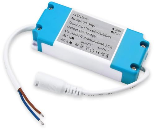 LED Trafo 36W, LED Netzteil Konstante Spannung Driver, Ultra Dünn Treiber Transformator, Transformator für Schlank Driver Power Supply, Eingang 185–265V, Ausgang 24–40V, 830mA Ausgangsstrom