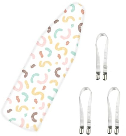 Ironing Board Covers - 90 X 30 Cm Extra Thick 7mm Padding, 100% Cotton Top Covers Easy-Fit for Protecting Ironing Board Cover Complete Set with 4 Strings and Scorch Resistant Padding