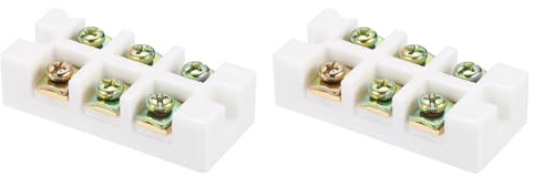 QUARKZMAN 2 Pcs Bloques De Terminales Cerámicos De 3 Vías 30A 110V-600V | Conectores Eléctricos De Porcelana De Alta Temperatura, De Latón, 56.8x25.2x14.2 mm, Para Cable Eléctrico