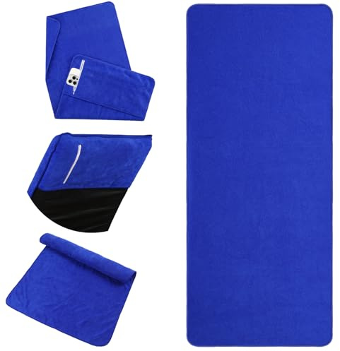 DiULi Toalla de Gimnasio Hombres Mujeres, 50x125cm Toalla de Microfibra | Toallas Gym Deportiva con Bolsillo de Cremallera,Absorbente y de Secado Rápido para para Yoga Deportes Entrenamiento Gimnasio