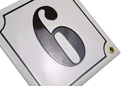 Hausnummer Hausnummernschild Emaille 15x15 cm mit Wunschnummer Premiumqualität Hausschild, Vorbohrungen, Personalisierte, Hausnummernschilder, Türschild, Wunschtext