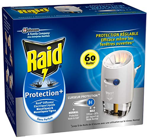 Set di 2 Raid Diffusore Elettrico Liquido Protezione, 60 Notti