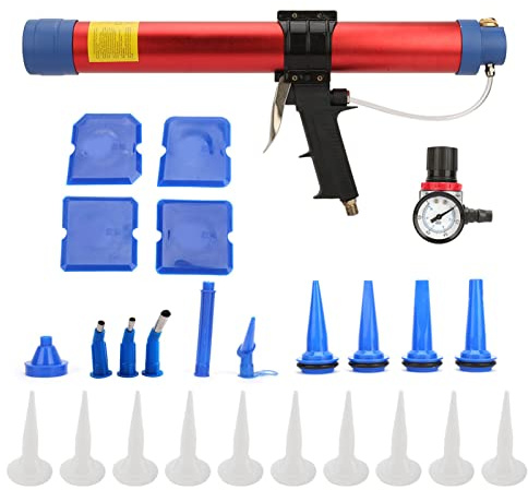 Pneumatische Klebepistole Mit Geschwindigkeitsmesser Für Architektonische Dekoration (600ml) | Weiche Luftklebepistole Für Professionelle Anwendung Im Bauwesen