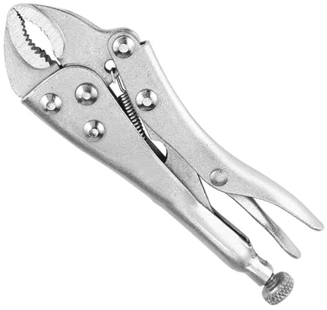 Locking Pliers Mole Grips Heavy Duty Adjustable C Type Curved Jaw Self Lock Pliers for Electrical Pipeline Automobile Maintenance Black red (5 125mm)